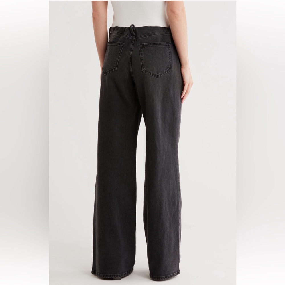 Good American Wide Leg Pull-On Jeans, BLACK, Size Large, EUC - Picture 2 of 3